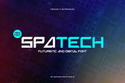 Spatech - Futuristic & Digital Font, a Sans Serif Font by QR Design Studio (Thumbnail 1 of 7)