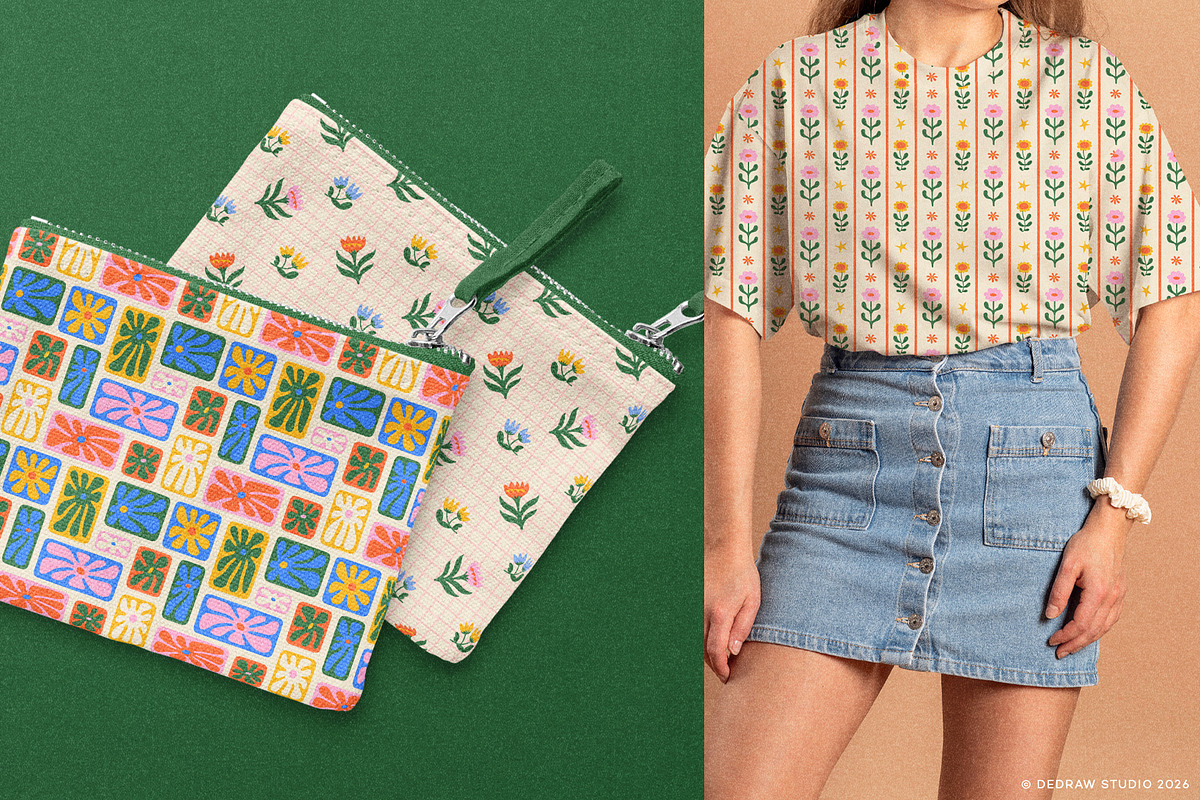 Patchwork Florals: Pattern Set, a Pattern Graphic by Dedraw Studio (Photo 8 of 13)