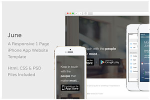 June - iPhone App Website Template