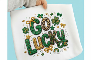 St Patricks Png Faux Yarn Go Lucky, an Illustration by Designking