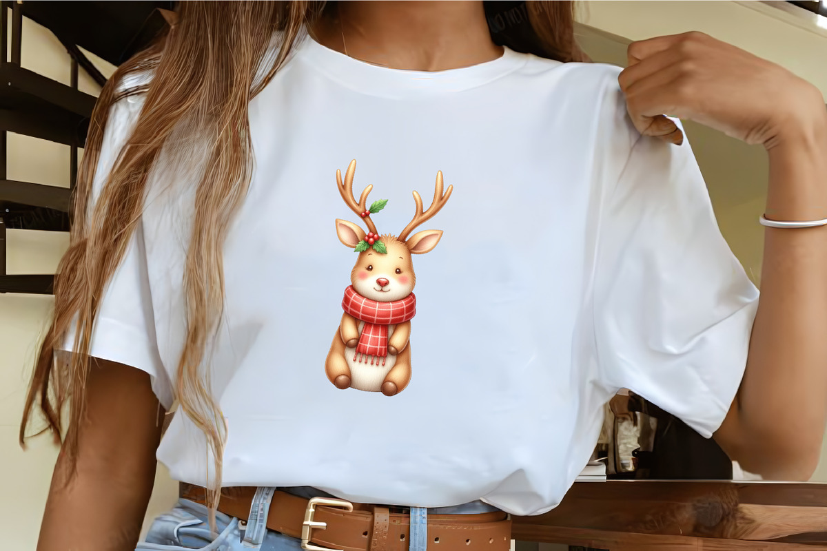 Christmas Reindeer with Scarf Clipar, an Illustration by CrexoraLab (Photo 4 of 5)