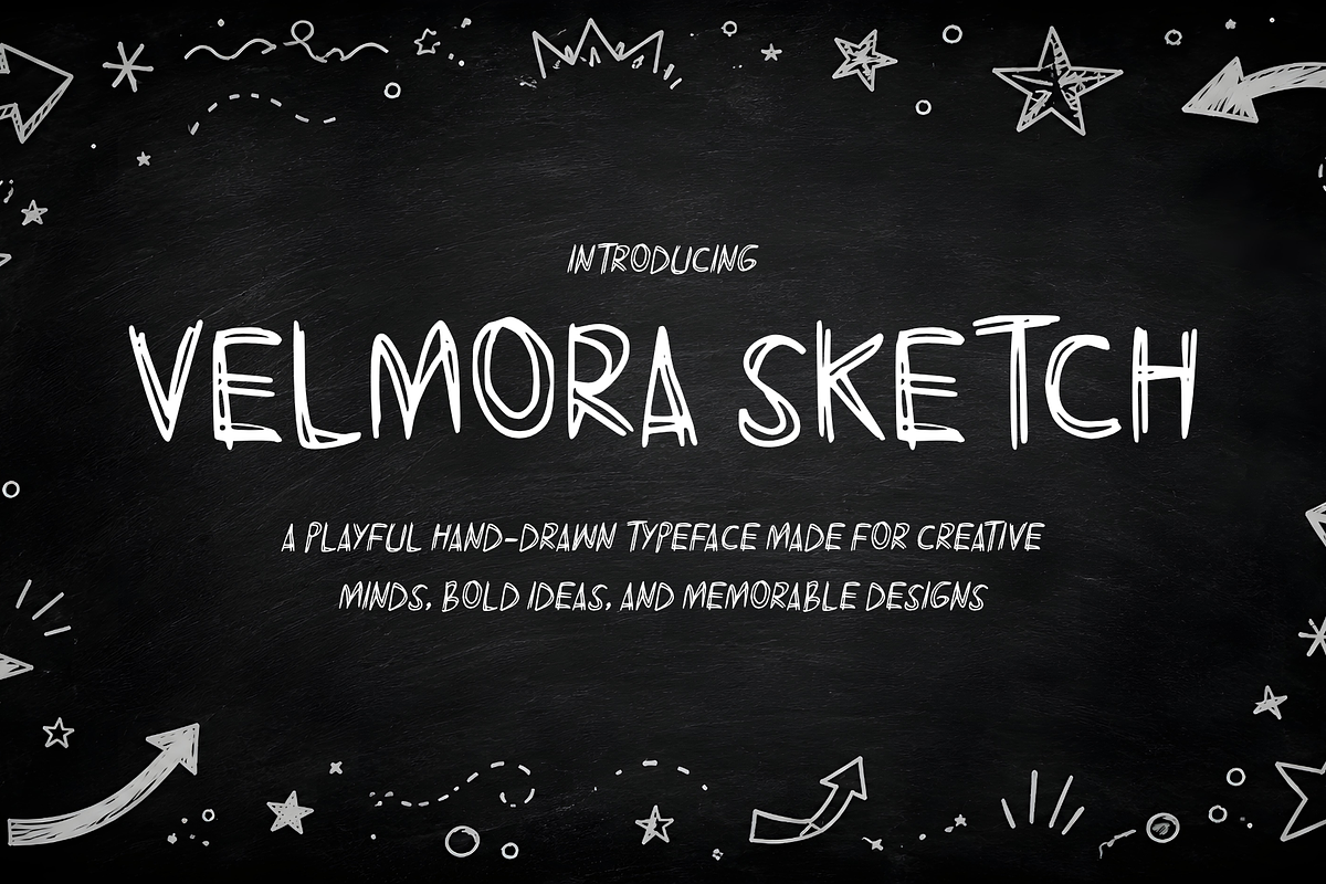 Velmora Sketch - Playful Doodle Font, a Handwritten Font by mesuka (Photo 1 of 5)