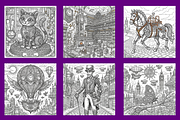 Steampunk Coloring Pages, a Decorative Illustration by BerryPieArt (Thumbnail 2 of 3)