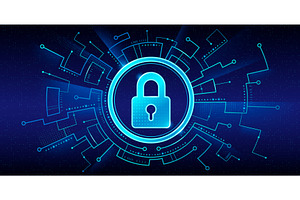 Cyber security concept with glowing, a Technology Illustration by art PVP - market