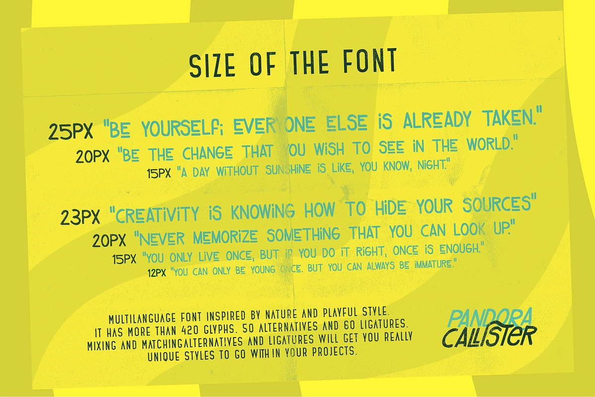 Pandora Callister Font preview 7