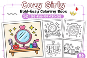 Cozy Girly Coloring Pages Bold and E, a Decorative Illustration by Ink Gallery (Thumbnail 1 of 9)