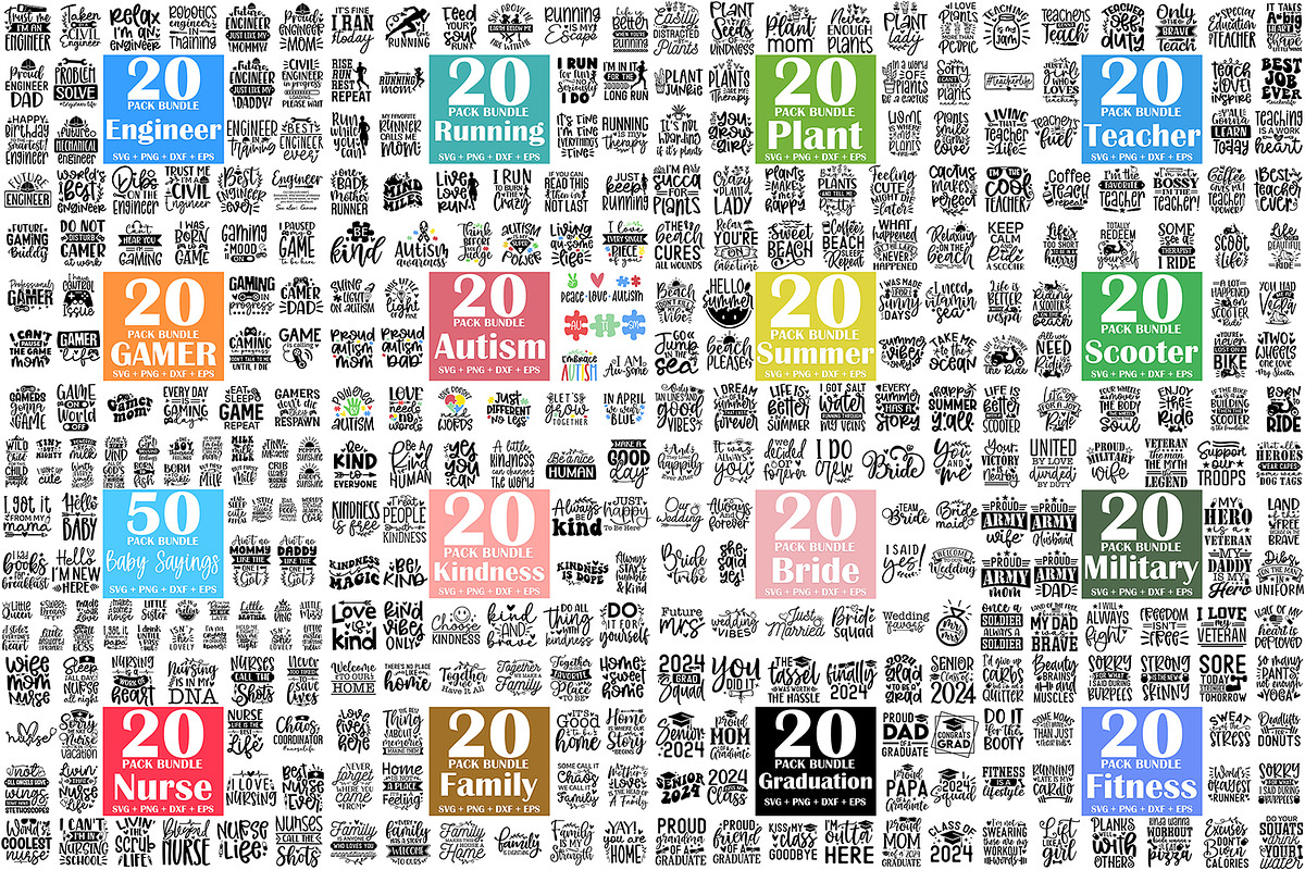 MEGA SVG Bundle 1250 Designs, an Illustration by ZoomkSVG (Photo 3 of 6)