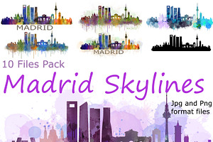 12xFiles Pack Madrid Spain Skylines