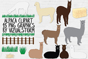 Alpaca Clipart and Accessories, an Animal Illustration by VizualStorm (Thumbnail 1 of 3)