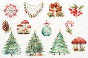 Woodland Christmas Watercolor PNG, a Seasonal Illustration by Maysa Art (Thumbnail 4 of 6)