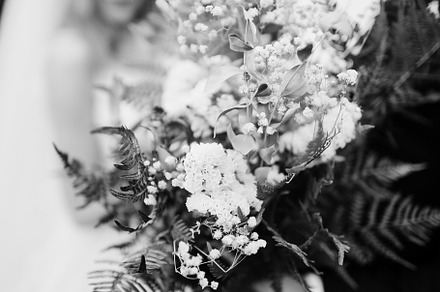 Bride and groom holding beautiful tender wedding bouquet., a Photo by AS photostudio