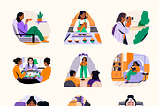 Girl Life Illustration Set, an Emoji Icon by Creative Stall (Thumbnail 9 of 9)