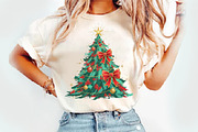 Coquette Glitter Christmas Tree Png, an Illustration by Watercolor design (Thumbnail 2 of 6)