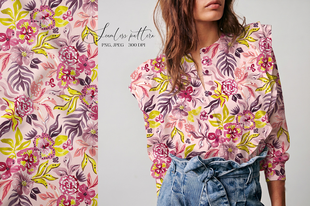 Fantasy flowers seamless pattern, a Pattern Graphic by SirenaArt (Photo 13 of 17)