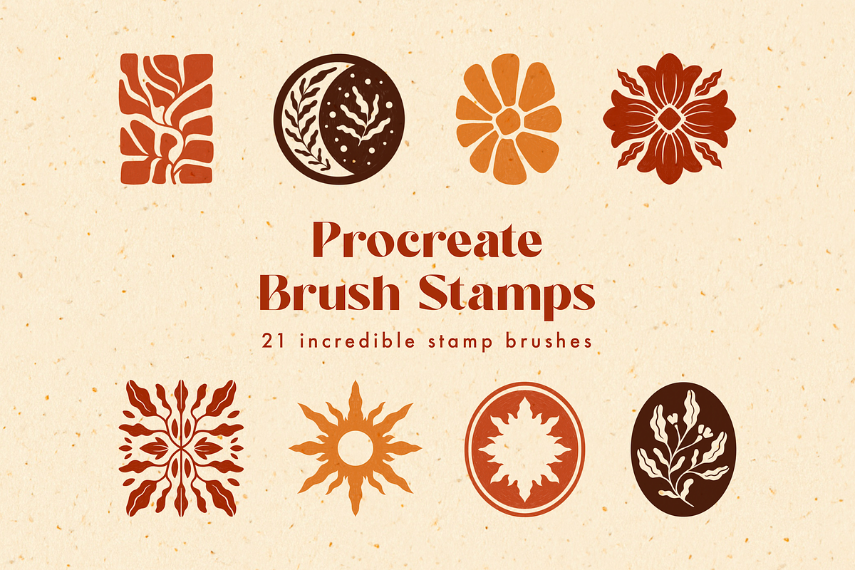 Boho Folk Procreate Stamps - Brushes, a Brush Add-On by Moon House Shop (Photo 1 of 7)