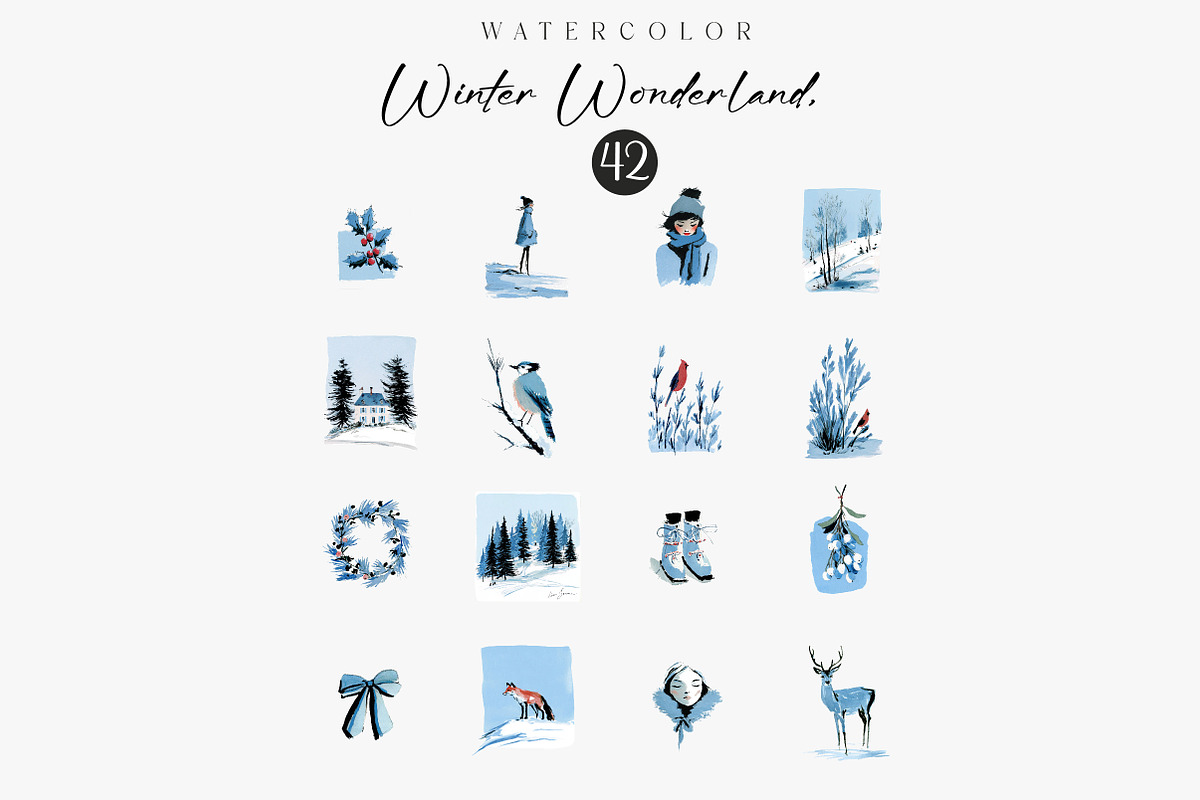 Winter Wonderland, Watercolor Winter, an Illustration by CreationArt (Photo 3 of 3)