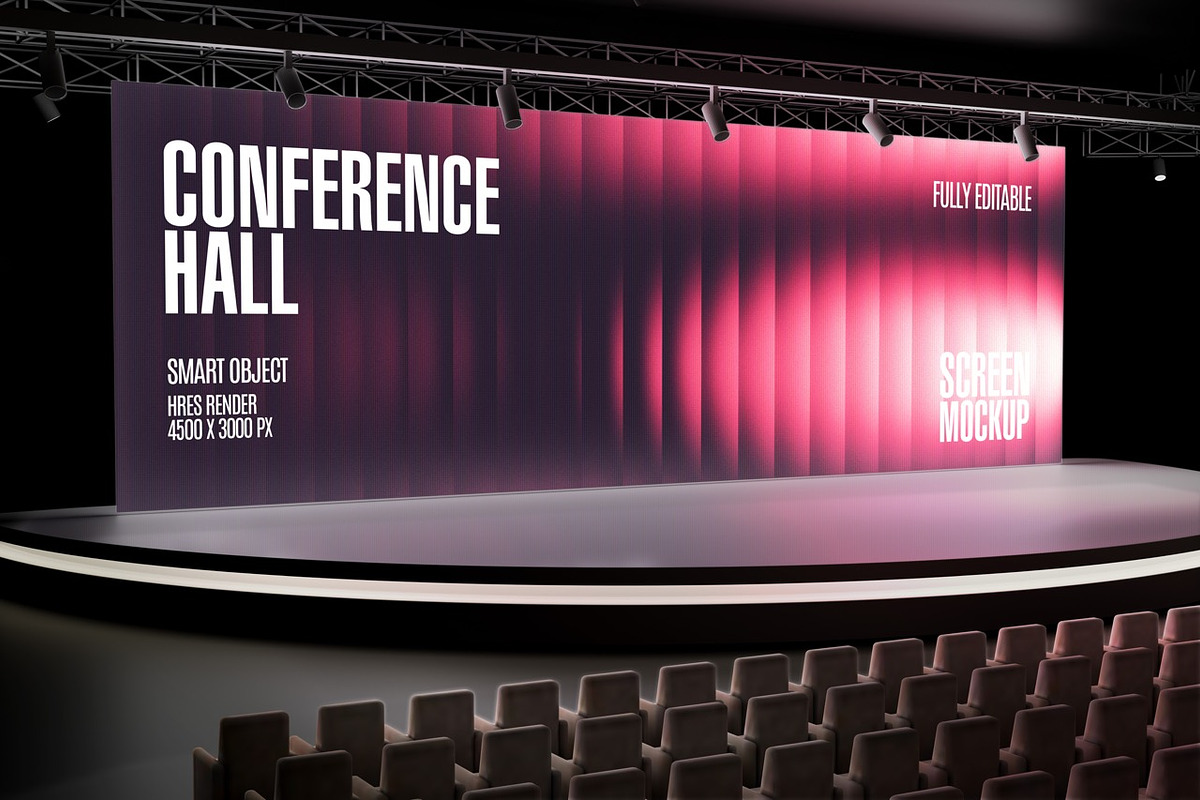 Conference Hall Stage Mockup, an Advertising Mockup by Claymoon Lab (Photo 3 of 3)