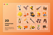 Construction & Tools 3D Icon Pack, a Work Illustration by twinstd (Thumbnail 6 of 6)
