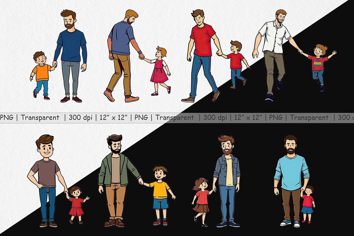 Father and Child Clipart, a Graphic by Artnoy (Photo 2 of 5)