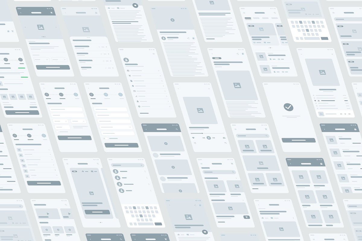 Mobile app wireframe ui kit preview 3