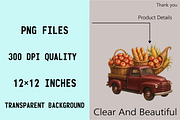 Fall Autumn Truck Sublimation Clipar, an Illustration by SVGArt (Thumbnail 3 of 8)