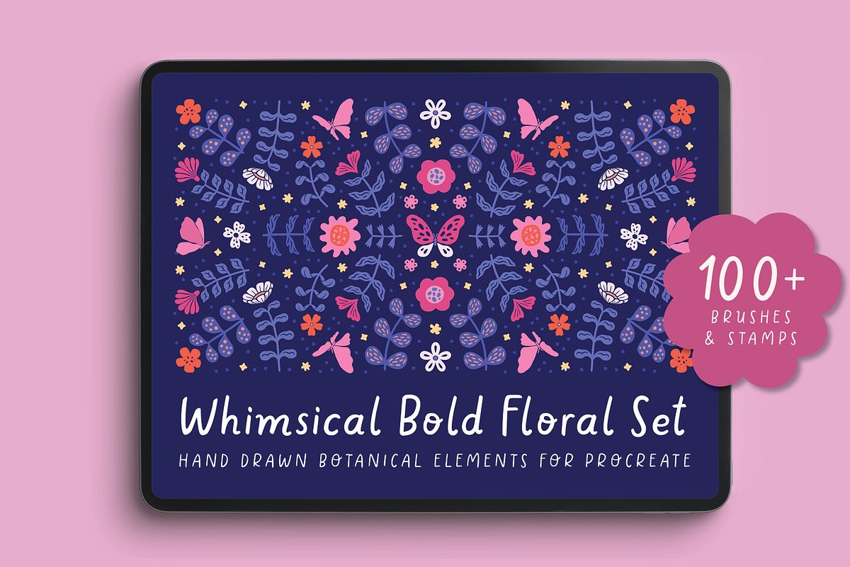 Bold Whimsy Floral Procreate Brushes, a Brush Add-On by Pencil Twist (Photo 1 of 10)