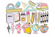 Retro Groovy School Clipart Bundle, a Graphic by RETROVIBZDESIGNS (Thumbnail 3 of 4)