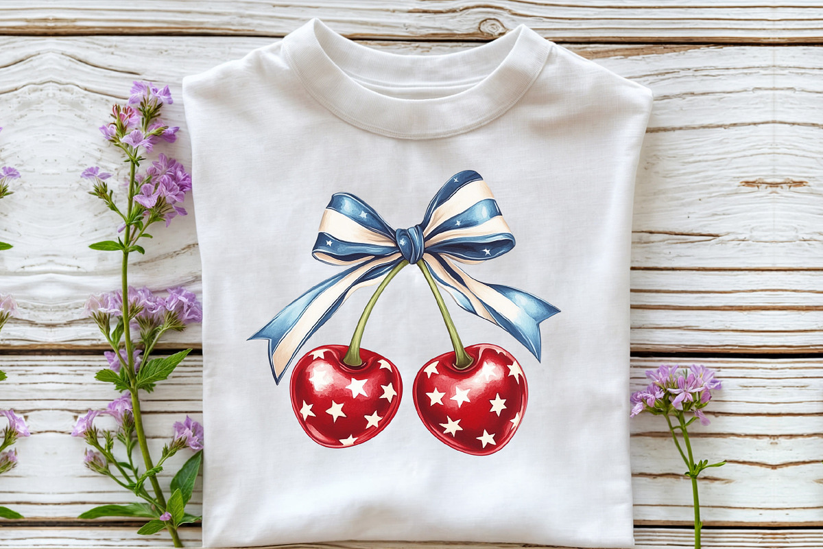 4th of July Coquette Cherry Bow, an Illustration by Libby Wishes (Photo 4 of 4)