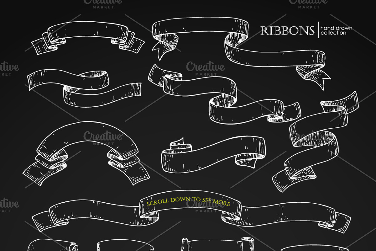 Ribbon Banners. Big Hand Drawn Set., a Graphic by Epine (Photo 3 of 3)