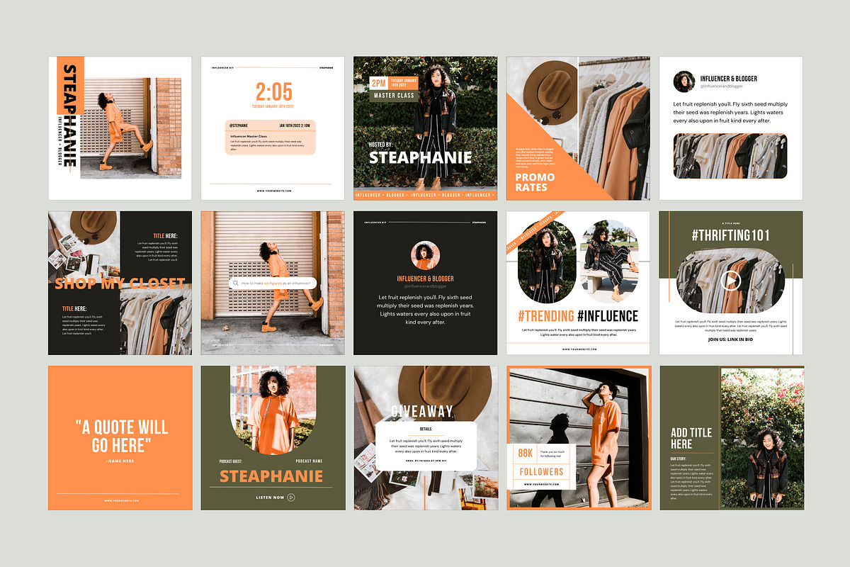 Influencer Instagram CANVA Templates, a Social Media Template by SheMadeStudio (Photo 3 of 3)