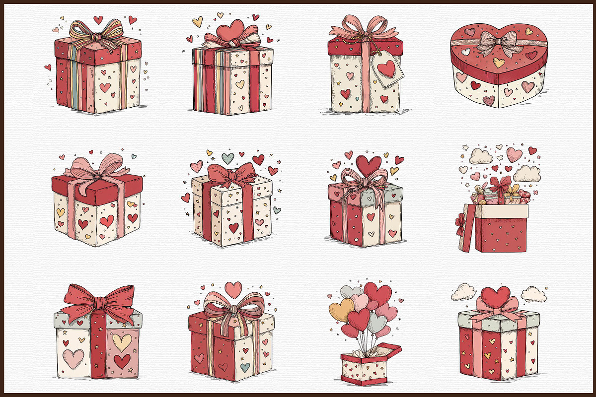 Whimsical Valentine s Gift Box Clipa, an Illustration by Sublimation Artist (Photo 3 of 6)