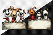 Whimsical Christmas Dogs Clipart, an Illustration by Creative Art (Thumbnail 9 of 10)