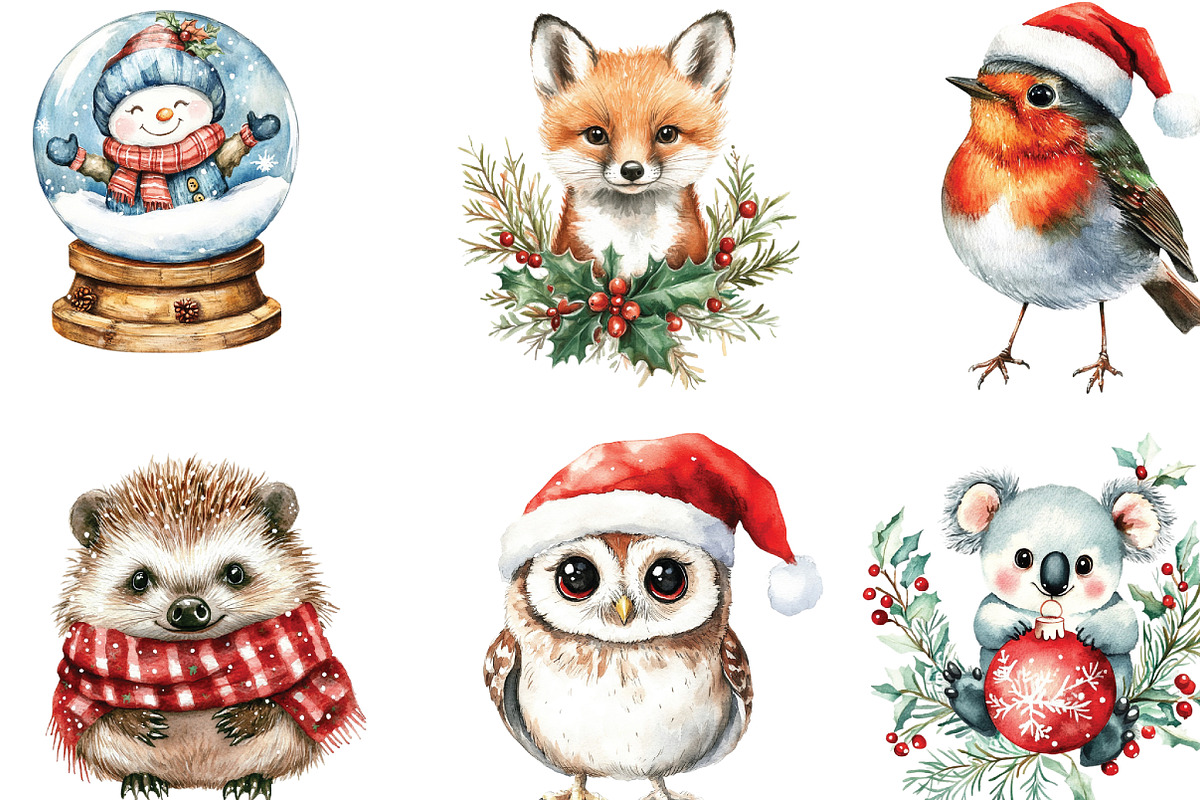 Jolly & Bright Christmas Cuties Clip, an Illustration by CraftArtStudio (Photo 3 of 6)