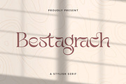 Bestagrach - Unique Ligatures Serif, a Serif Font by Mokatype Studio (Thumbnail 1 of 10)