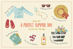 Summer set of clothes and accesories