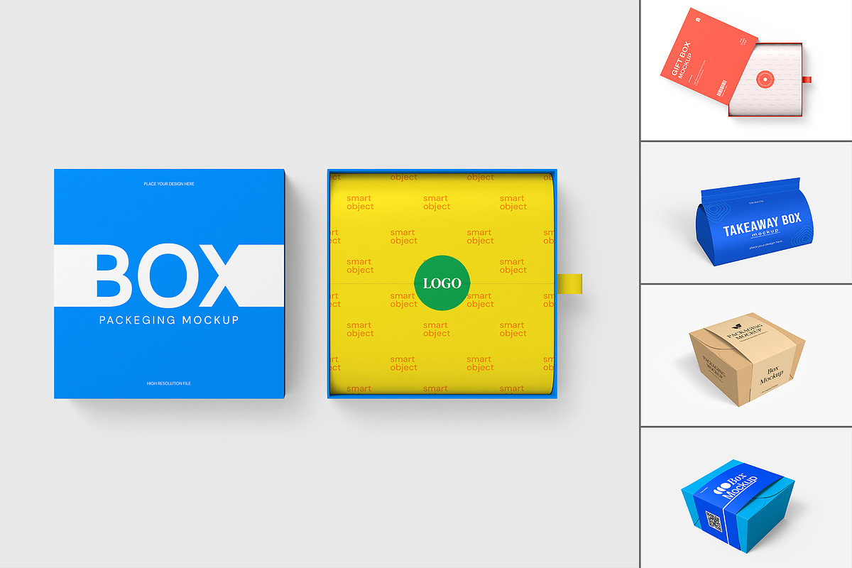 Takeaway Food Box Mockup Pack, a Packaging Mockup by graphypix (Photo 4 of 15)