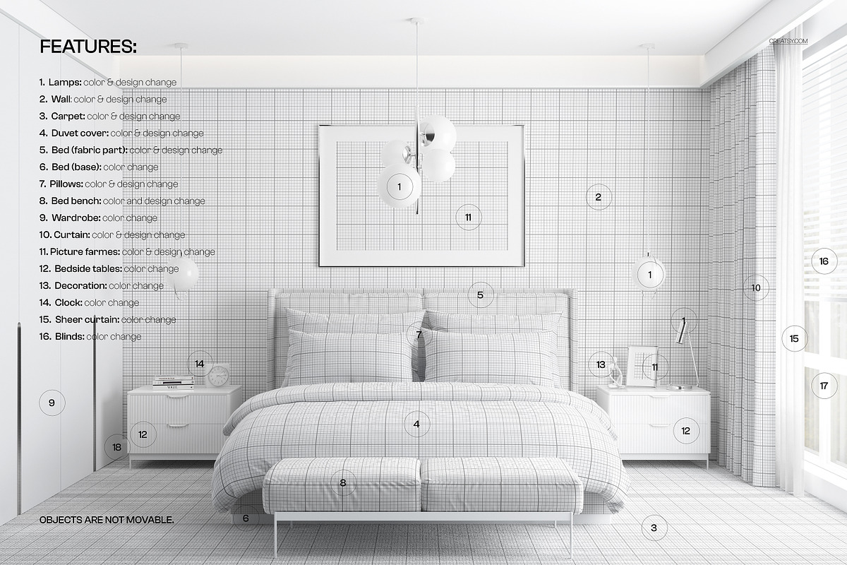 Contemporary King Bedding Mockup Set, a Mockup by creatsy5 (Photo 3 of 6)