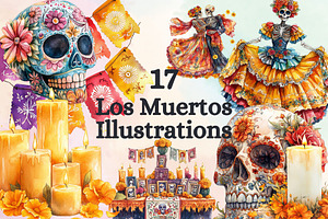 17 Dia de los Muertos Illustrations