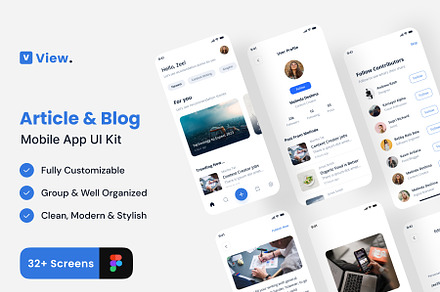 View - Article & Blog App UI Kit, an App Template by Zee UI