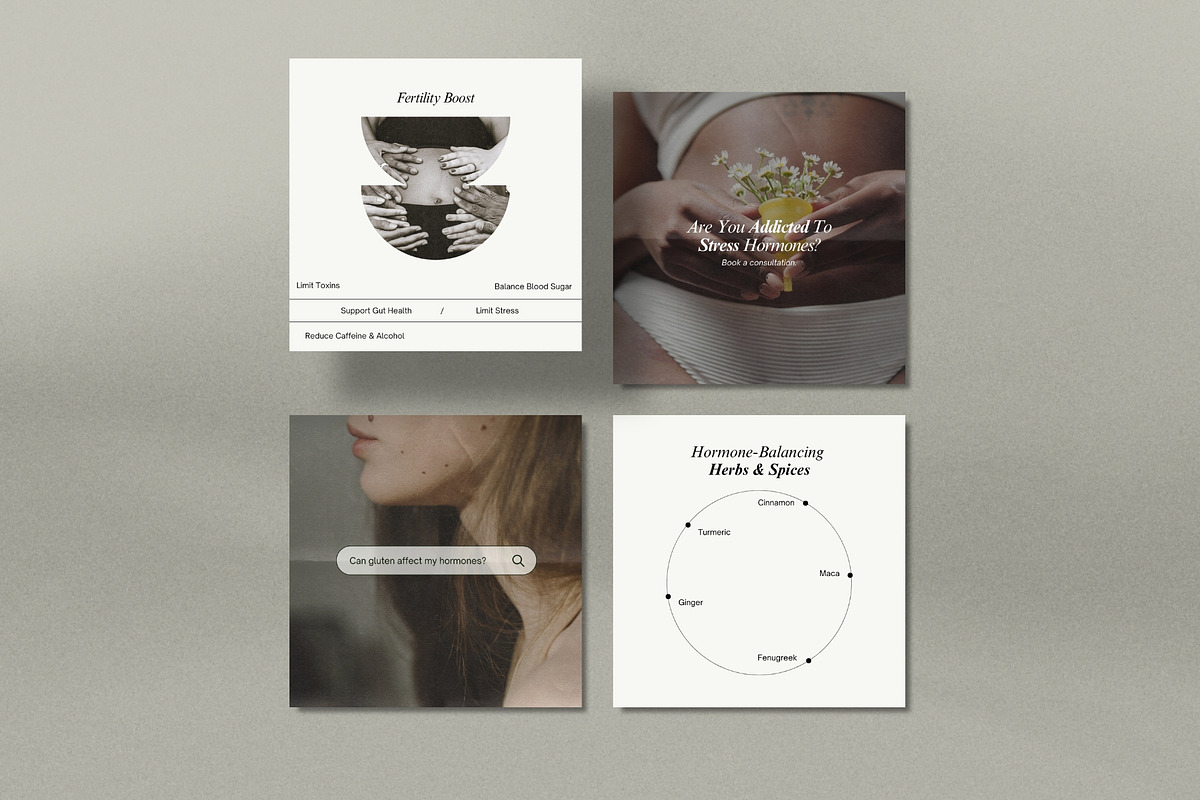 Hormone Health Instagram Templates, a Social Media Template by Terraa Studio Design (Photo 3 of 10)