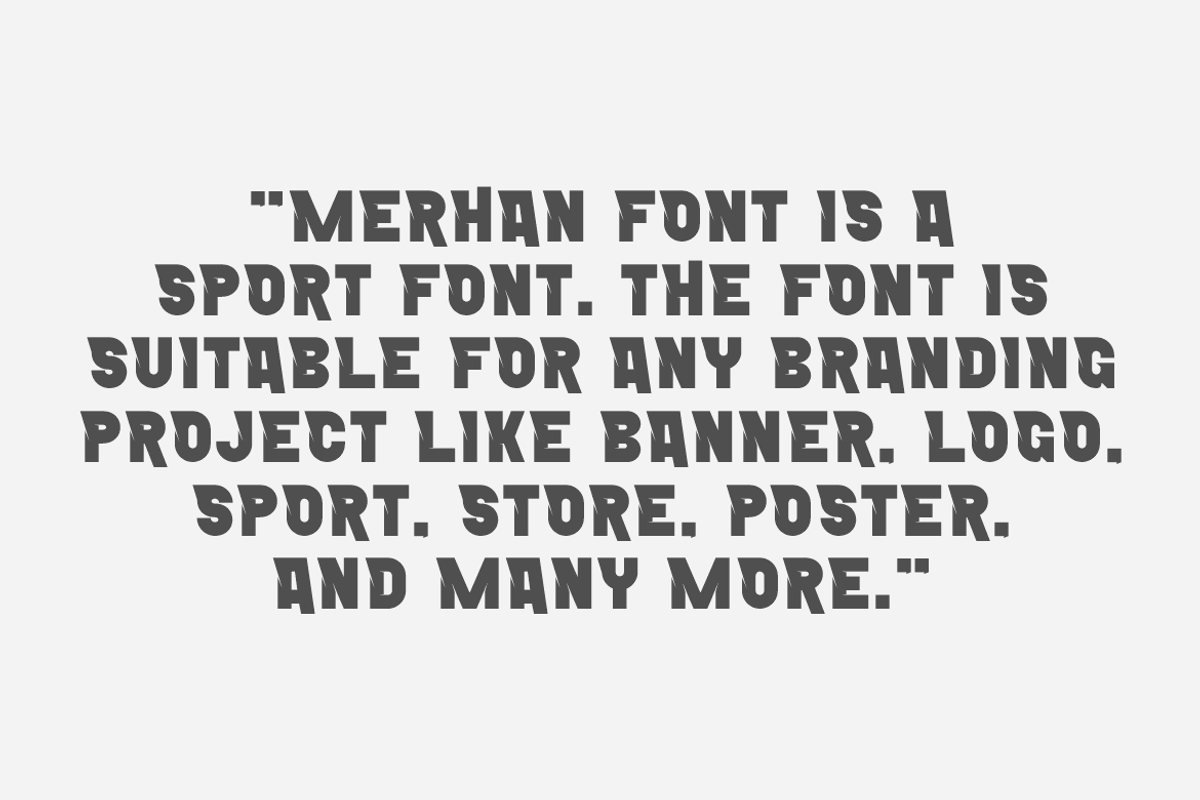 Merhan - Sporty Font, a Sans Serif Font by Iqsiart Studio (Photo 5 of 7)