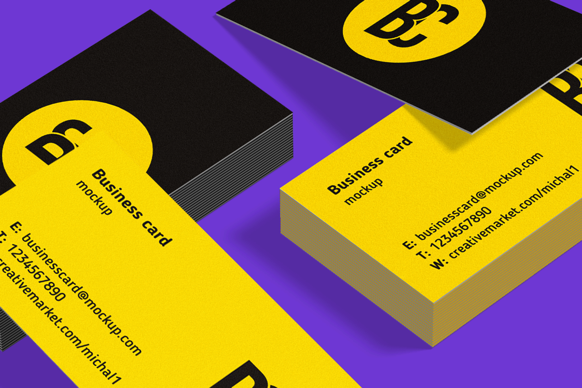 HR Unique business card mockup, a Print Template by Michał Pieczyński (Photo 1 of 9)