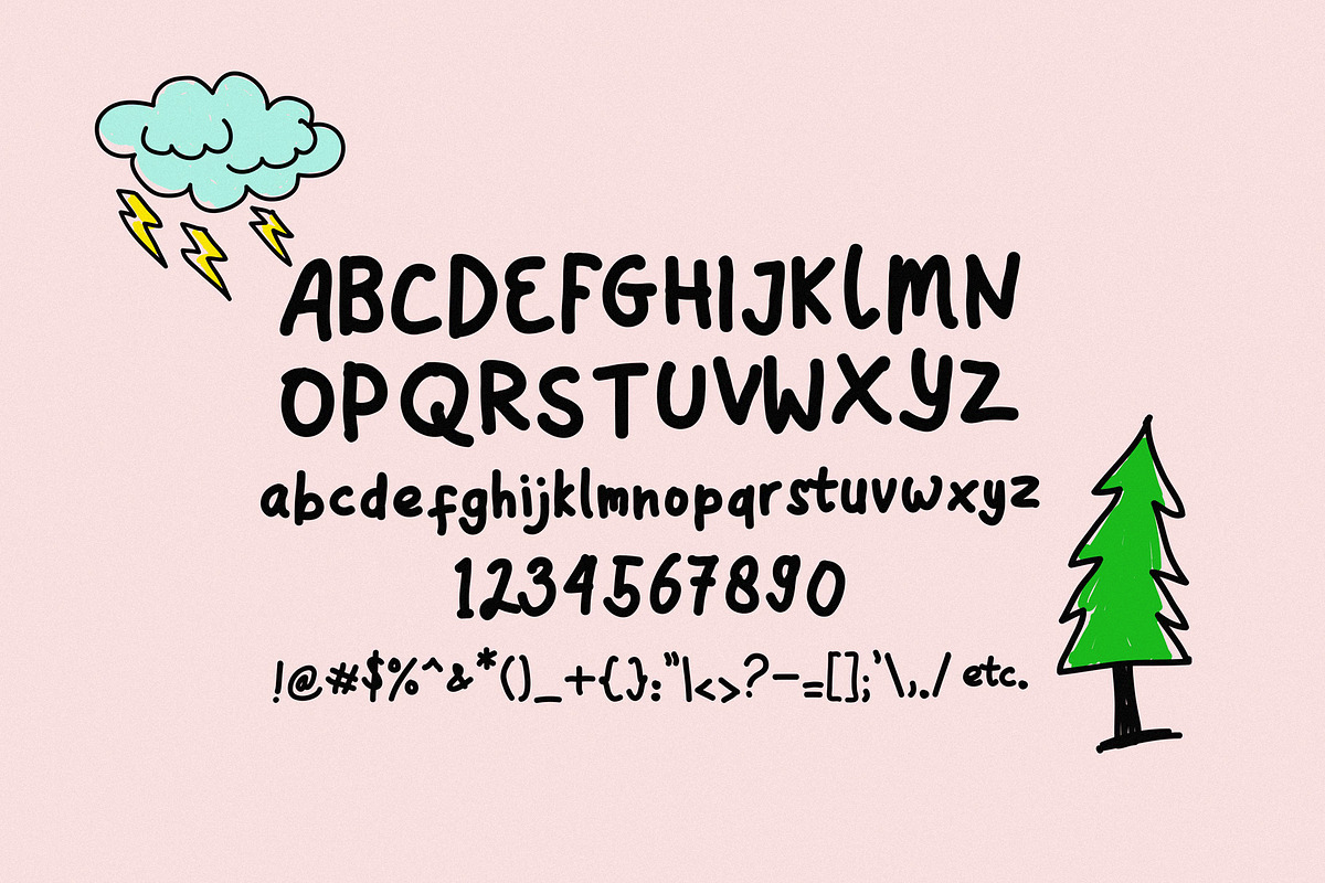 Fun Story Font + 60 Illustration preview 4