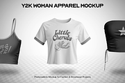 Y2K Women Apparel Mockup, a Shirt Mockup by Mocktopia (Thumbnail 1 of 10)