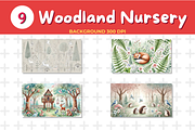 Watercolor Woodland Nursery Backgrou, an Education Illustration by John_Walker (Thumbnail 3 of 4)