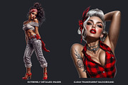 Rockabilly Girls Clipart Set, a Person Illustration by ThatsDesign Art (Thumbnail 3 of 10)