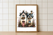 Whimsical Spring House Clipart, an Illustration by Watercolor design (Thumbnail 4 of 6)