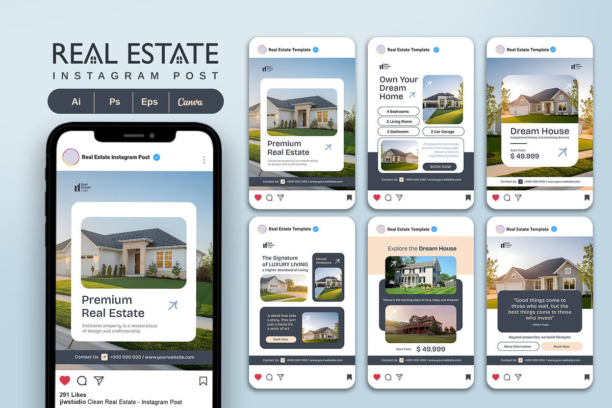 Clean Real Estate - Instagram Post, a Social Media Template by Jiwstudio (Photo 1 of 3)
