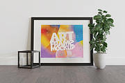 Minimalist Art Frame Mockup on Wood, a Household Mockup by Muhazdinata (Thumbnail 7 of 12)