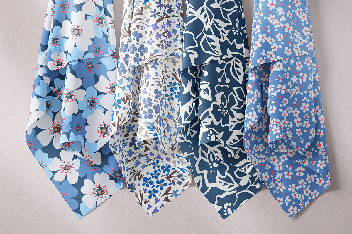 Blooming cherry.Vector set 4 pattern, a Pattern Graphic by GALAKAM (Photo 6 of 6)